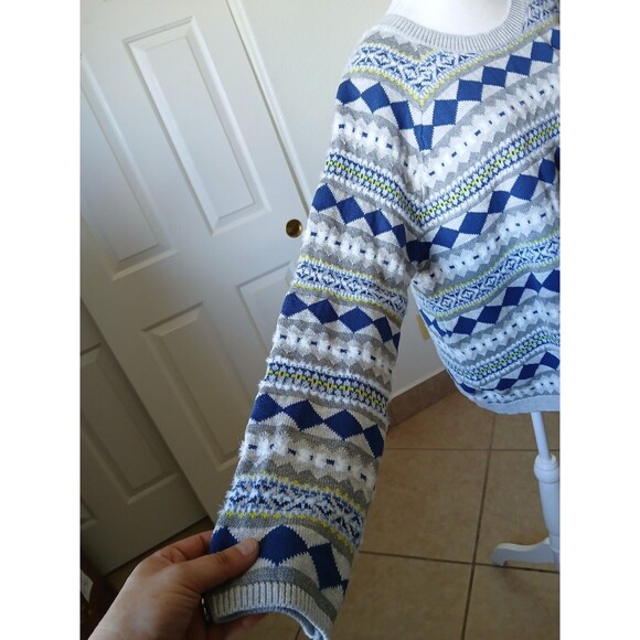 Style & Co Fair Isle Crew-Neck Sweater Gray Size 2XL - Picture 7 of 16
